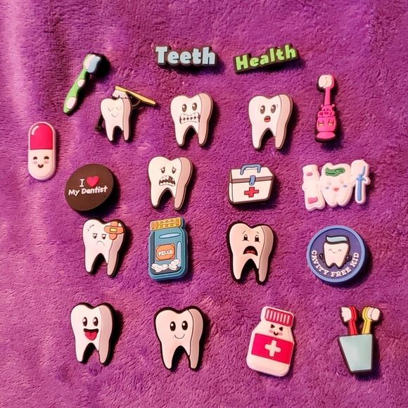 20 Dentist Dental Hygenist Assistant DDS Orthodontist Crocs Jibbitz Shoe Charms - Picture 1 of 5